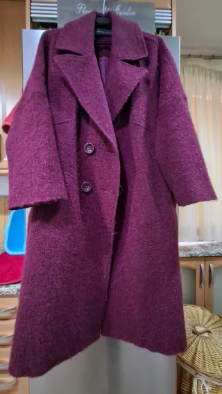 Abrigo lana Purificacion Garcia GRANATE