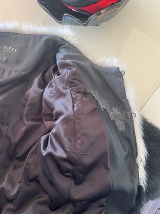 Guess Chaquetón Piel Sintética Blanco y Negro