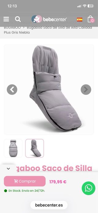 Saco Bugaboo alta calidad gris