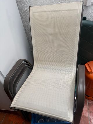 Silla de exterior aluminio y tela beige