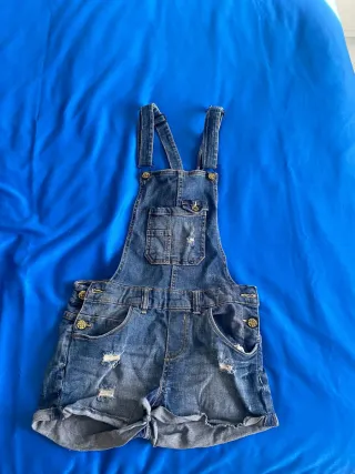 Salopette shorts in denim