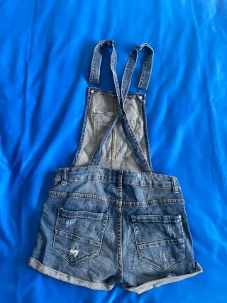 Salopette shorts in denim