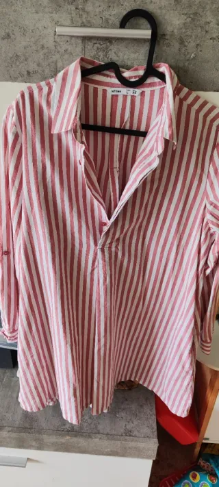 Blusón Lefties Rayas Rojo claro y Blanco Talla L