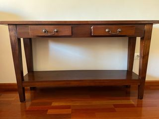 Mesa recibidor madera 2 cajones