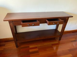 Mesa recibidor madera 2 cajones