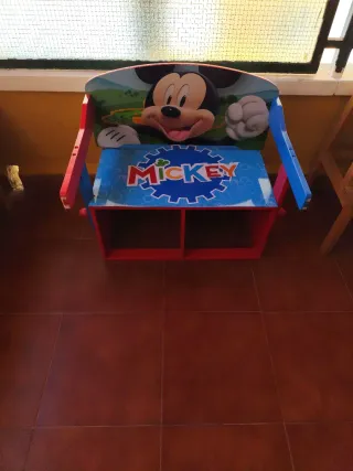 Banco pupitre infantil madera convertible