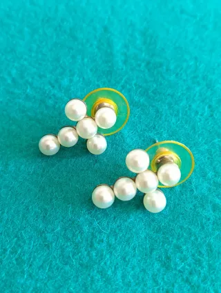 Pendientes vintage plata ley y perlitas