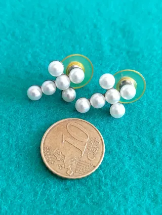 Pendientes vintage plata ley y perlitas