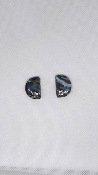 Pendientes Semicírculo negro, gris y amarillo