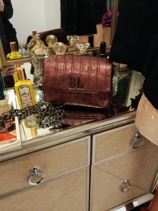 Bolso Bimba y Lola original berenjena dorado