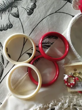 Conjunto Flamenco: Pulseras y Adorno diadema bebés