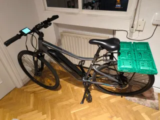 Bicicleta Eléctrica Gris con Cesta riverside E 500