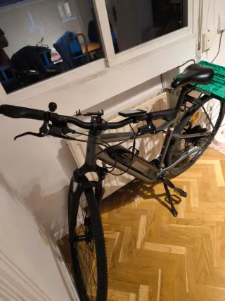 Bicicleta Eléctrica Gris con Cesta riverside E 500