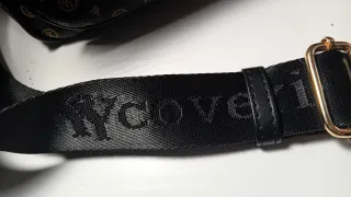 Borsa Coveri tracolla nero e oro monogram