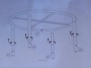 Mesa redonda de jardín blanca