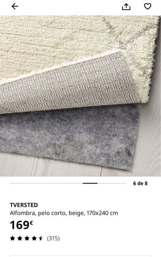 Alfombra IKEA TVERSTED blanca con rayas negras