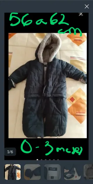 14 prendas niño 0-3 Meses (62cm).