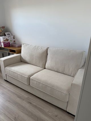 Sofá Cama Beige Tela