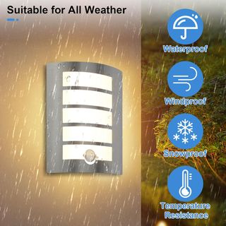 Aplique LED Exterior Sensor E27 IP44 12W Plata