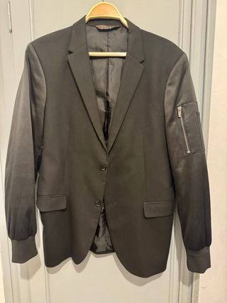 Americana Zara Man Negra Cremallera Talla M