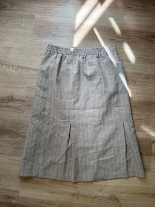 falda vintage beige con rayas diplomáticas L
