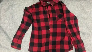 Camicia uomo quadri rossa e nera