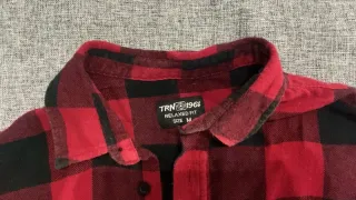 Camicia uomo quadri rossa e nera