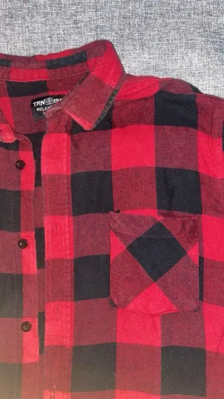 Camicia uomo quadri rossa e nera