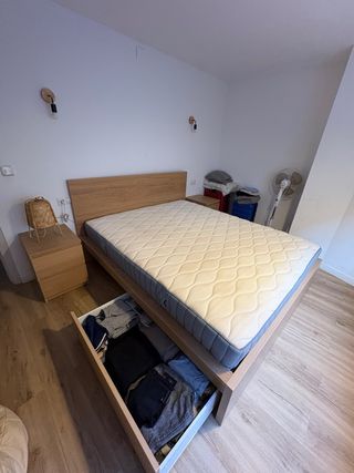 Cama Matrimonial Malm Ikea Madera con canape