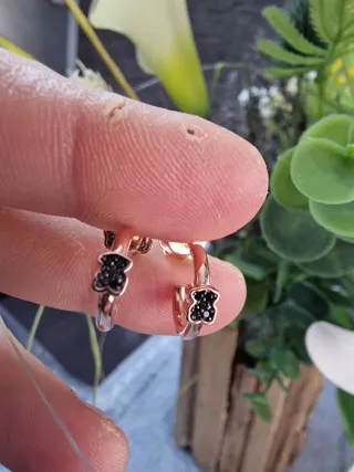 Pendientes Plata S925 Oso Negro