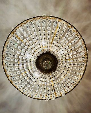 Lámpara de techo de bronce y cristal