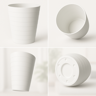 Maceta alta blanca 50cm con plato