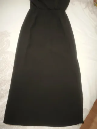 Vestido Zara negro asimétrico falda recta