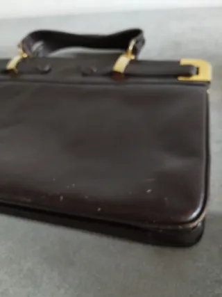 Borsa donna vintage marrone con dettagli oro