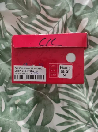 Zapatos comunión niño de piel color beige talla 34