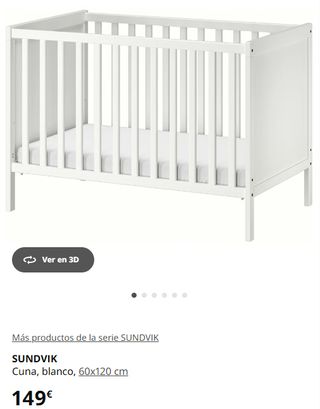 Cuna IKEA Sundvik + Colchón 60x120