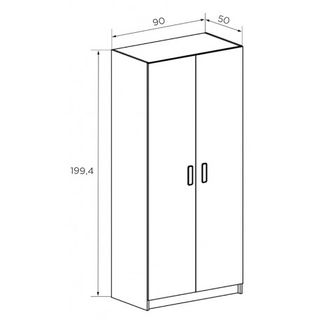 Armario 2 Puertas Blanco y Madera