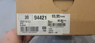 Zapatillas Nike Court Royale Blancas Talla 39