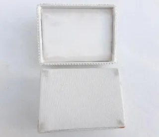 Joyero Forrado Tela Vintage Beige/Blanco