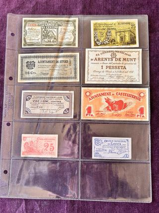 28 Billetes Comarcales de la Guerra Civil