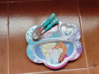 Plato y cubiertos infantiles Disney/Frozen