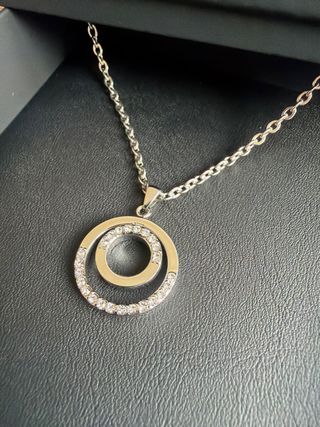 Collar Lotus Mujer Doble Aro Brillante