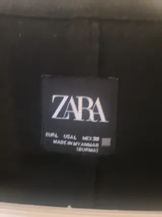 Abrigo paño Zara L negro