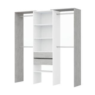 Armario vestidor blanco y cemento