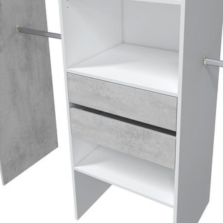 Armario vestidor blanco y cemento