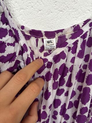 Vestito pois viola e bianco