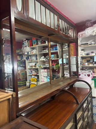 Vitrina Farmacia Antigua Madera Cristal