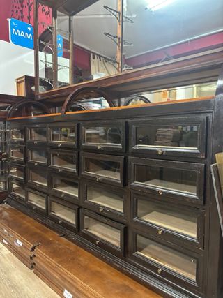 Vitrina Farmacia Antigua Madera Cristal