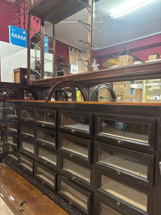 Vitrina Farmacia Antigua Madera Cristal