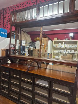 Vitrina Farmacia Antigua Madera Cristal